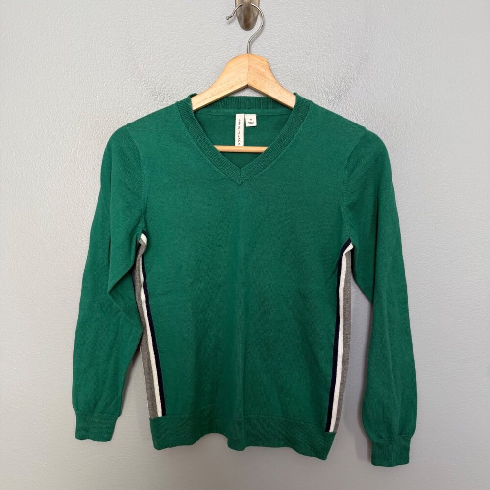 JANIE & JACK green v neck pullover sweater size kids 10